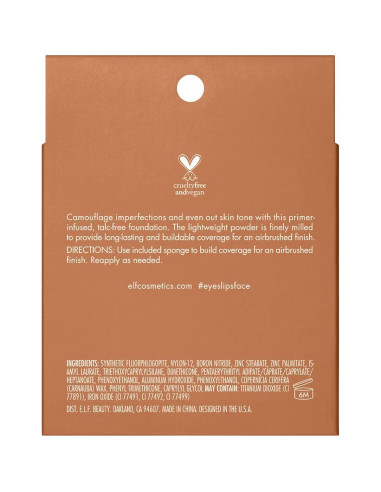 Base en Polvo Camo e.l.f. 7.87g Bronceado 460 W Larga Duración