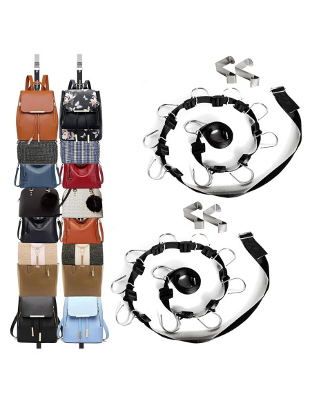 Organizador de Bolsos IZUS - Soporte Colgante 20 Ganchos Negro