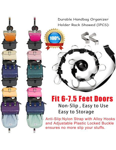 Organizador de Bolsos IZUS - Soporte Colgante 20 Ganchos Negro