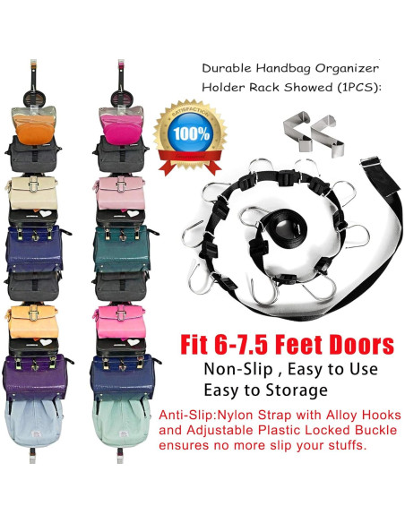 Organizador de Bolsos IZUS - Soporte Colgante 20 Ganchos Negro