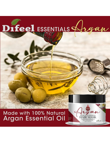 Máscara Capilar Nutritiva Difeel Essentials 227 g - Hidratante Argan