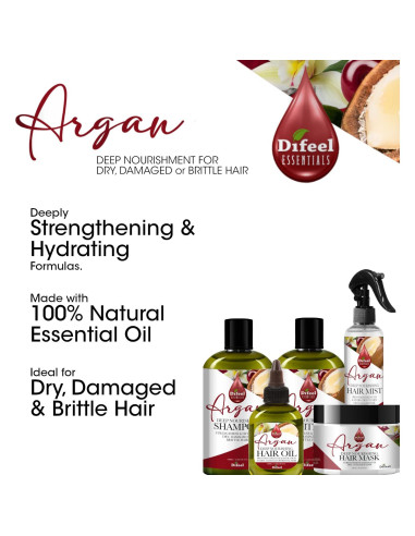 Máscara Capilar Nutritiva Difeel Essentials 227 g - Hidratante Argan