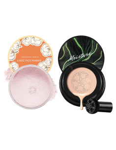 Set de Maquillaje CAHIUYOA: Crema CC y Polvo Suelto Rosa