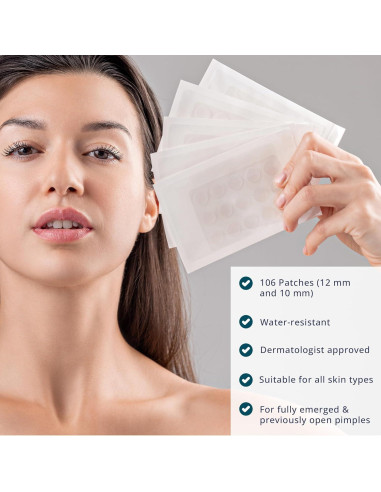 106 Parches Hidrocoloides para Acné Covenance Beauty 10mm