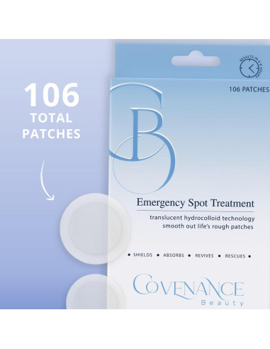 106 Parches Hidrocoloides para Acné Covenance Beauty 10mm