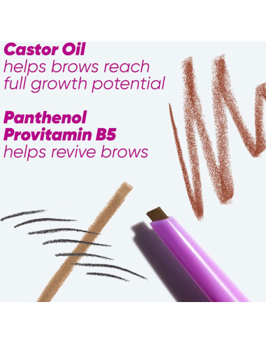 Kosas Brow Pop - Lápiz de Cejas Doble Cara Marrón Oscuro