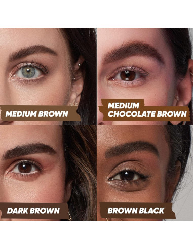 Kosas Brow Pop - Lápiz de Cejas Doble Cara Marrón Oscuro