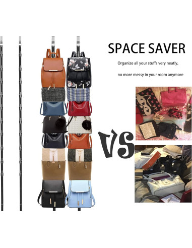 Organizador de Bolsos IZUS - Soporte Colgante 20 Ganchos Negro