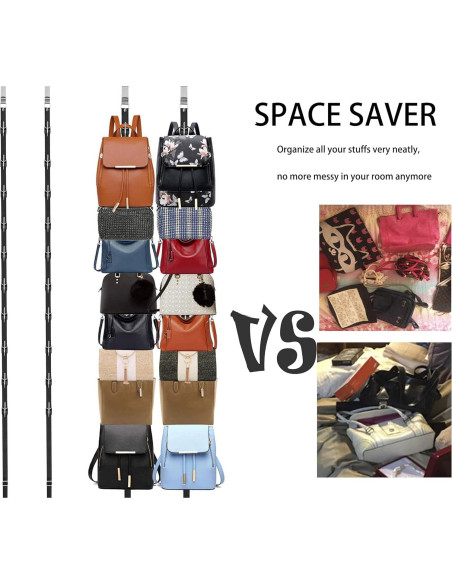 Organizador de Bolsos IZUS - Soporte Colgante 20 Ganchos Negro