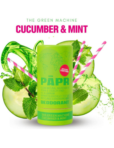 Desodorante Natural PAPR Máquina Verde 130g - Ecológico y Vegano