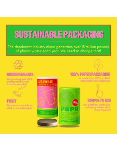 Desodorante Natural PAPR Máquina Verde 130g - Ecológico y Vegano