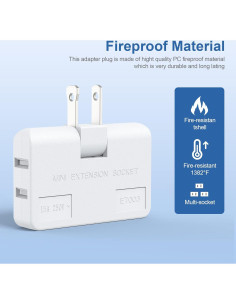 Extensor de Enchufe Rotatorio ETwinCoo 3 Vías Blanco 2