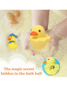 Set de 8 Bombas de Baño Naturales con Juguetes de Pato 2