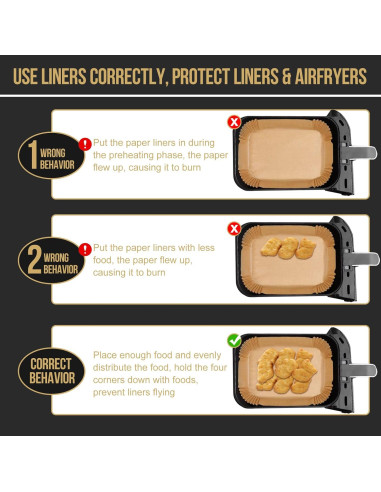 150 Forros Desechables para Freidora de Aire MMH 7QT/11QT