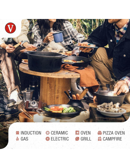 Juego de Olla Holandesa y Sartén Victoria 6QT Hierro Fundido