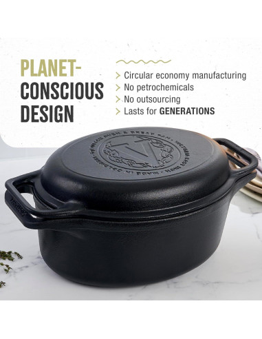 Juego de Olla Holandesa y Sartén Victoria 6QT Hierro Fundido