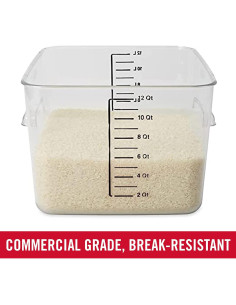 Contenedor de Almacenamiento Rubbermaid 12L Cuadrado Ahorro Espacio 2