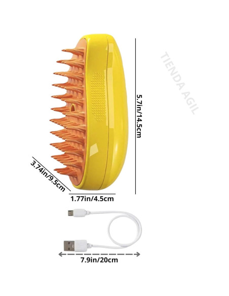 Cepillo de Vapor para Mascotas Tienda Ágil 3 en 1 Amarillo