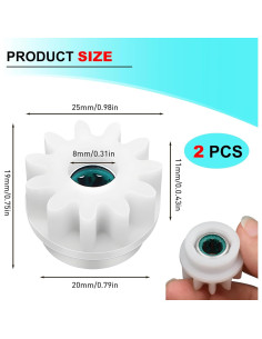 Kit de Engranajes de Reemplazo FXHDC-M para Mopa Giratoria - 2 Piezas 2