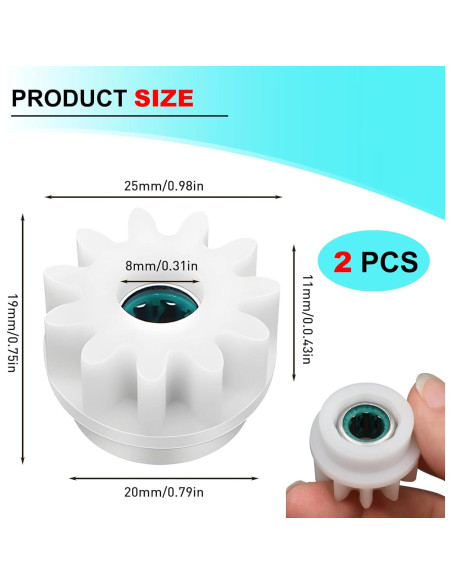 Kit de Engranajes de Reemplazo FXHDC-M para Mopa Giratoria - 2 Piezas