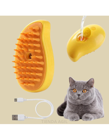 Cepillo de Vapor para Mascotas Tienda Ágil 3 en 1 Amarillo