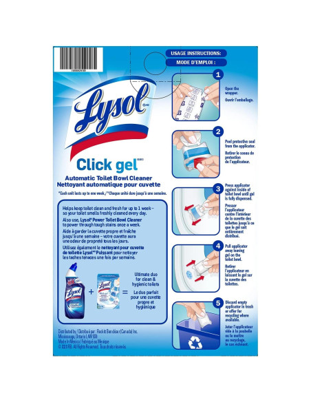Limpiador Automático de Inodoro Lysol Click Gel Fresco Oceánico - 6 Aplicadores