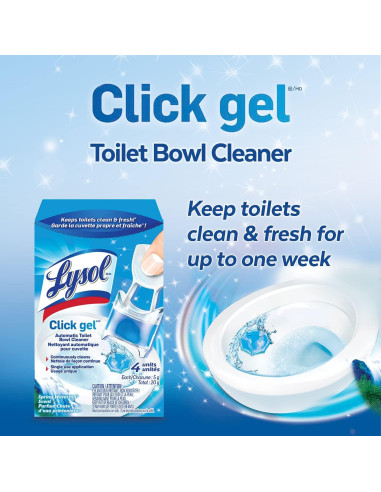 Limpiador Automático de Inodoro Lysol Click Gel Fresco Oceánico - 6 Aplicadores