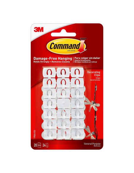 Clips Decorativos Transparentes Command 20 Piezas Sin Daños