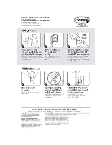 Clips Decorativos Transparentes Command 20 Piezas Sin Daños