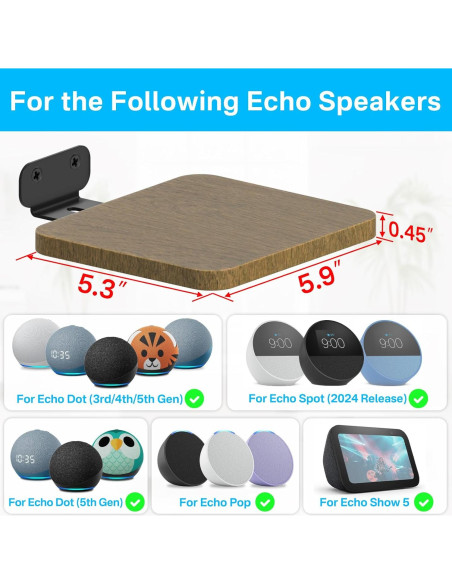 Soporte de pared ajustable Aiweiwa para altavoces Echo