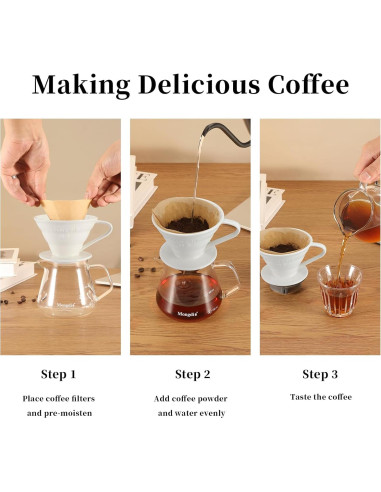 Vertedor de Café Cerámico Mongdio MD-TCLB Blanco 439g