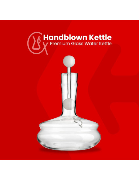 Hervidor de Agua de Vidrio Chemex 1.89L con Mango de Silicona