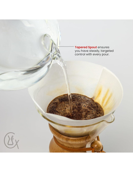 Hervidor de Agua de Vidrio Chemex 1.89L con Mango de Silicona