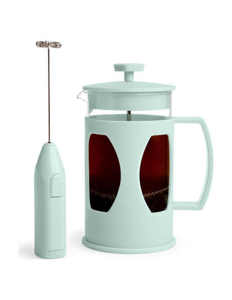 Conjunto de Prensa Francesa y Espumador Tasty Aqua 2 Piezas