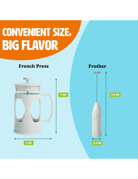 Conjunto de Prensa Francesa y Espumador Tasty Aqua 2 Piezas
