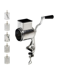 Rallador de Queso Manual LOYALHEARTDY con 5 Cuchillas de Acero Inoxidable