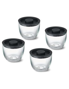 Set de 4 Tazones de Vidrio S'well 12oz Apilables Negro