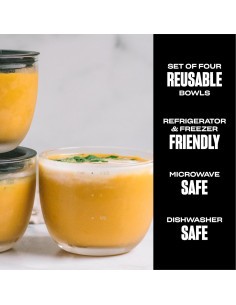 Set de 4 Tazones de Vidrio S'well 12oz Apilables Negro 2