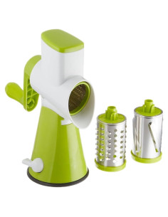 Rallador Cortador Norpro 3 Tambores Acero Inoxidable 29.7cm