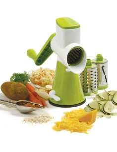 Rallador Cortador Norpro 3 Tambores Acero Inoxidable 29.7cm 2