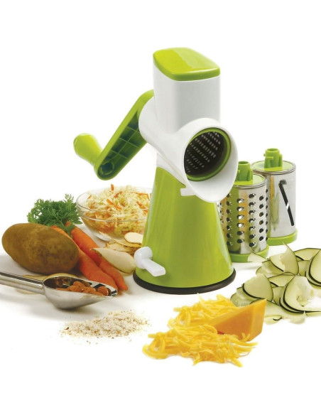 Rallador Cortador Norpro 3 Tambores Acero Inoxidable 29.7cm Rallador Cortador Norpro 3 Tambores Acero Inoxidable 29.7cm