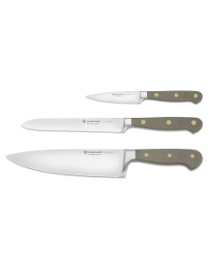 Conjunto de cuchillos de chef Wüsthof Classic Velvet Oyster 3 piezas