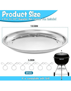 Bandeja para Cenizas de Acero Inoxidable HFYZZ 34.5 cm - 2 Pcs 2
