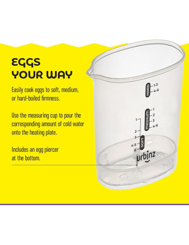 Hervidor de Huevos Eléctrico URBINZ - Cocina 6 Huevos Perfectos