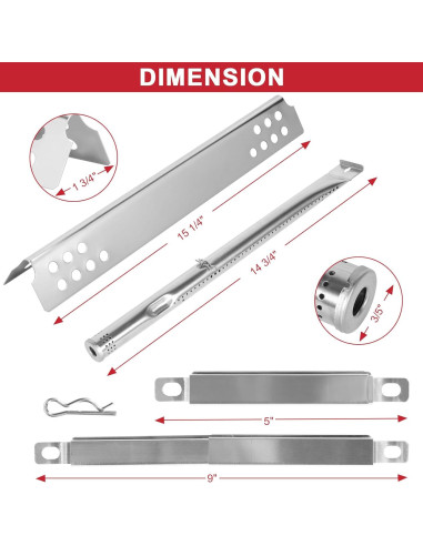 Kit Reemplazo Placas Emisoras y Parrillas Charbroil 43.5 cm