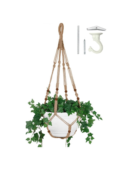 Colgador de Macramé Extra Grande Eco Joy 109 cm para Maceta 30 cm