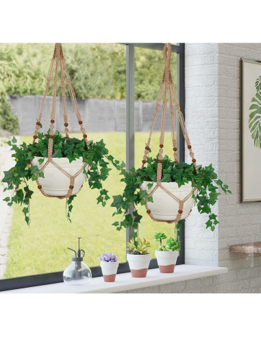Colgador de Macramé Extra Grande Eco Joy 109 cm para Maceta 30 cm
