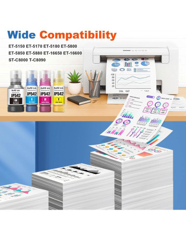 Botellas de Tinta Amarilla Pigmento JoyPrinting 542 (2x70ml)