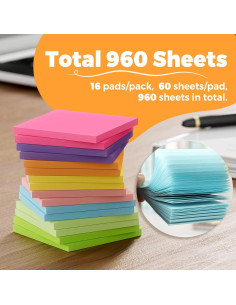 Notas Adhesivas MaxGear 3x3" 16 Almohadillas 960 Hojas 2