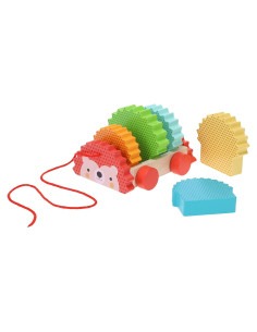 Juguete de arrastre de madera erizo arcoíris Petit Collage